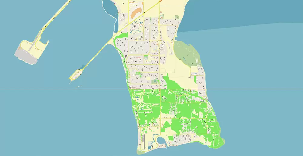 Vancouver Canada large area Map Vector Exact High Detailed City Plan editable Adobe Illustrator Street Map in layers
