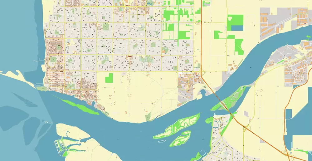 Vancouver Canada large area Map Vector Exact High Detailed City Plan editable Adobe Illustrator Street Map in layers
