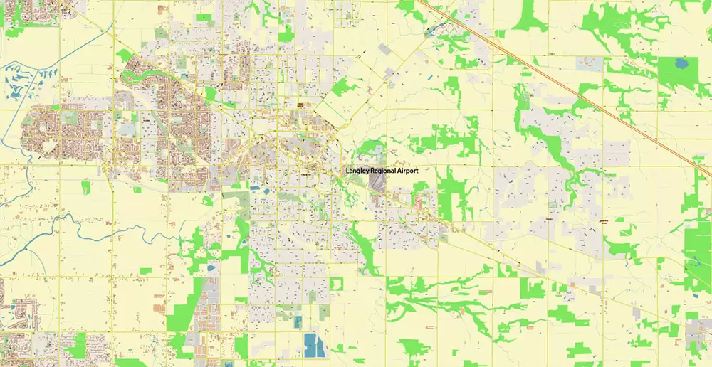 Vancouver Canada large area Map Vector Exact High Detailed City Plan editable Adobe Illustrator Street Map in layers