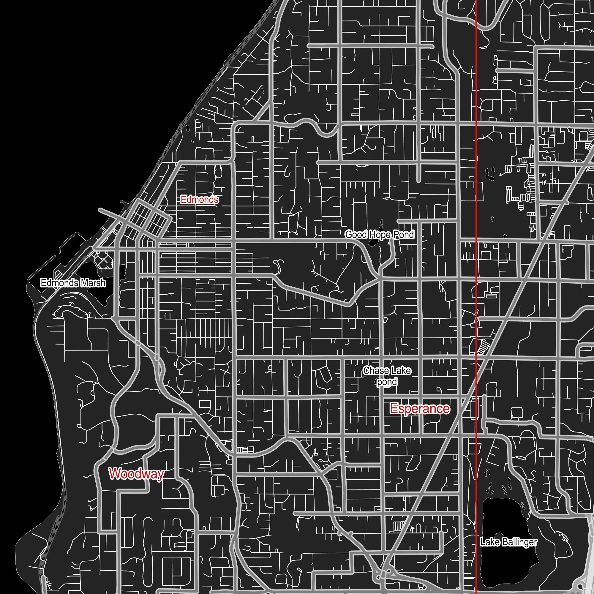 Seattle Washington US PDF Vector Map: City Plan Low Detailed (simple BLACK & WHITE) Street Map editable Adobe PDF in layers