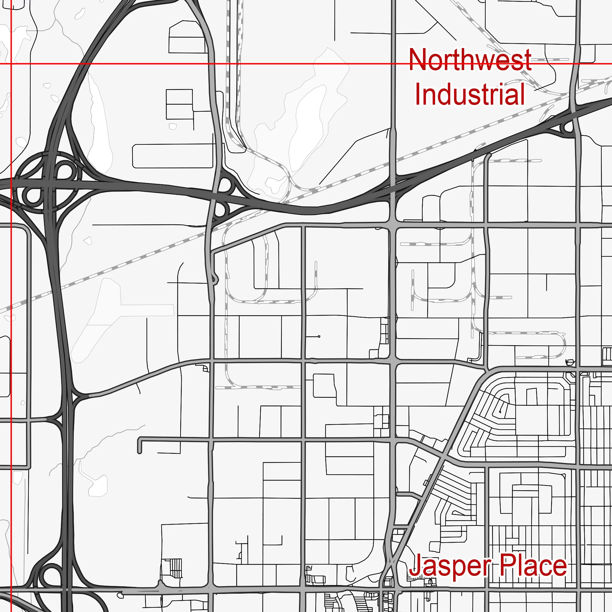 Edmonton Canada Map Vector City Plan Low Detailed (simple white) Street Map editable Adobe Illustrator in layers