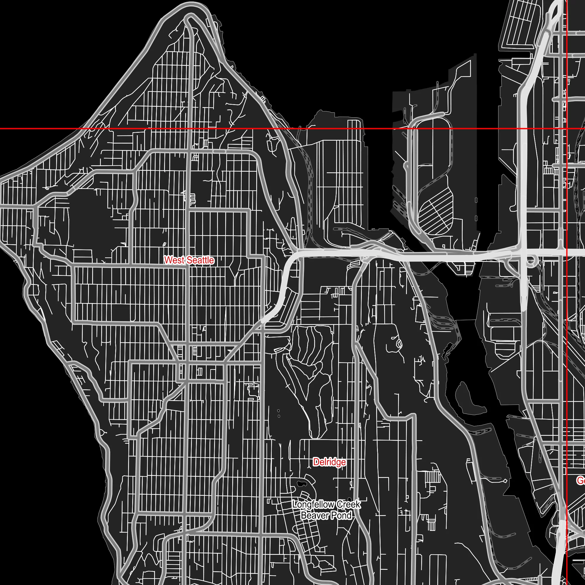Seattle Washington US PDF Vector Map: City Plan Low Detailed (simple BLACK & WHITE) Street Map editable Adobe PDF in layers