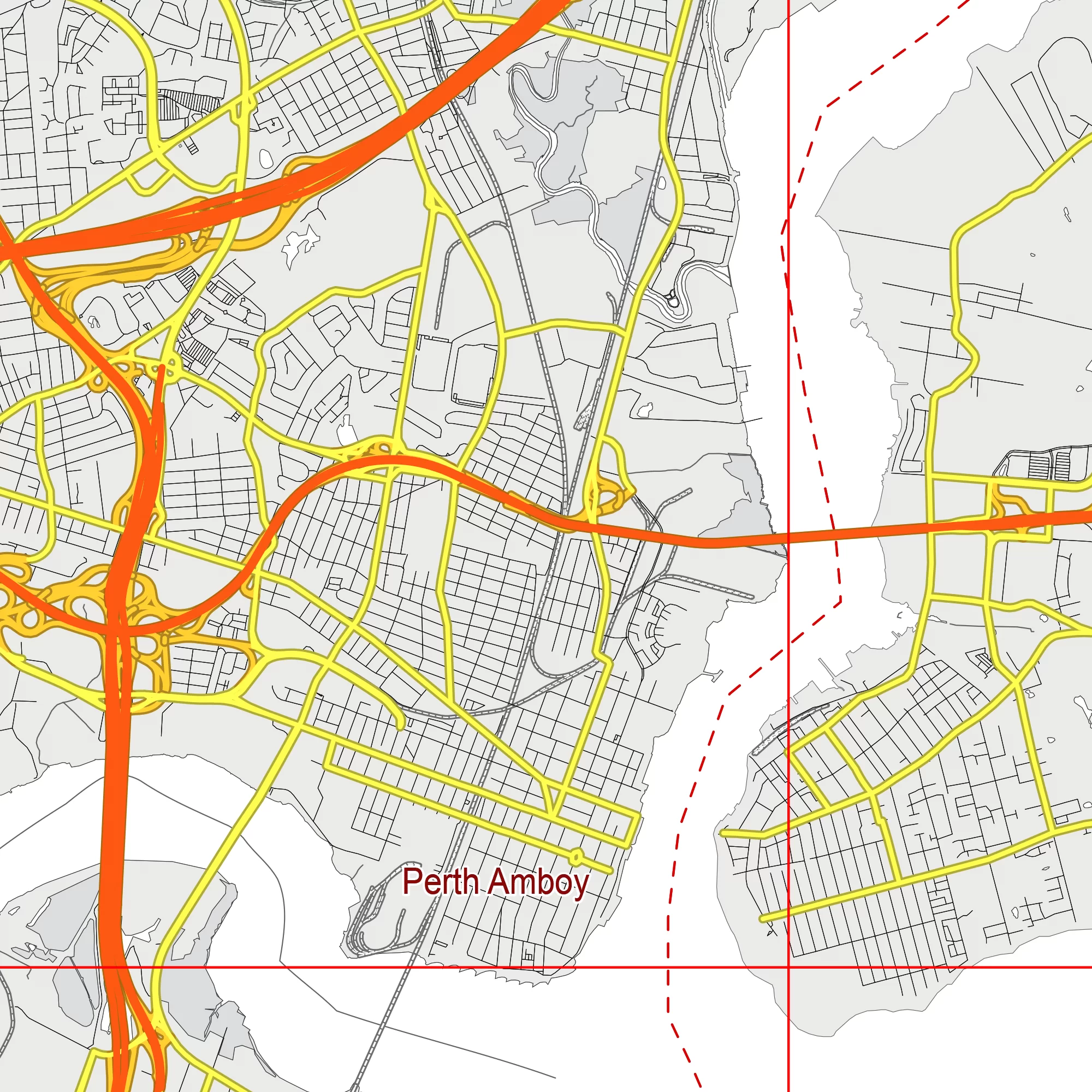 New York City US PDF Vector Map: City Plan Low Detailed (simple white + colors) Street Map editable Adobe PDF in layers