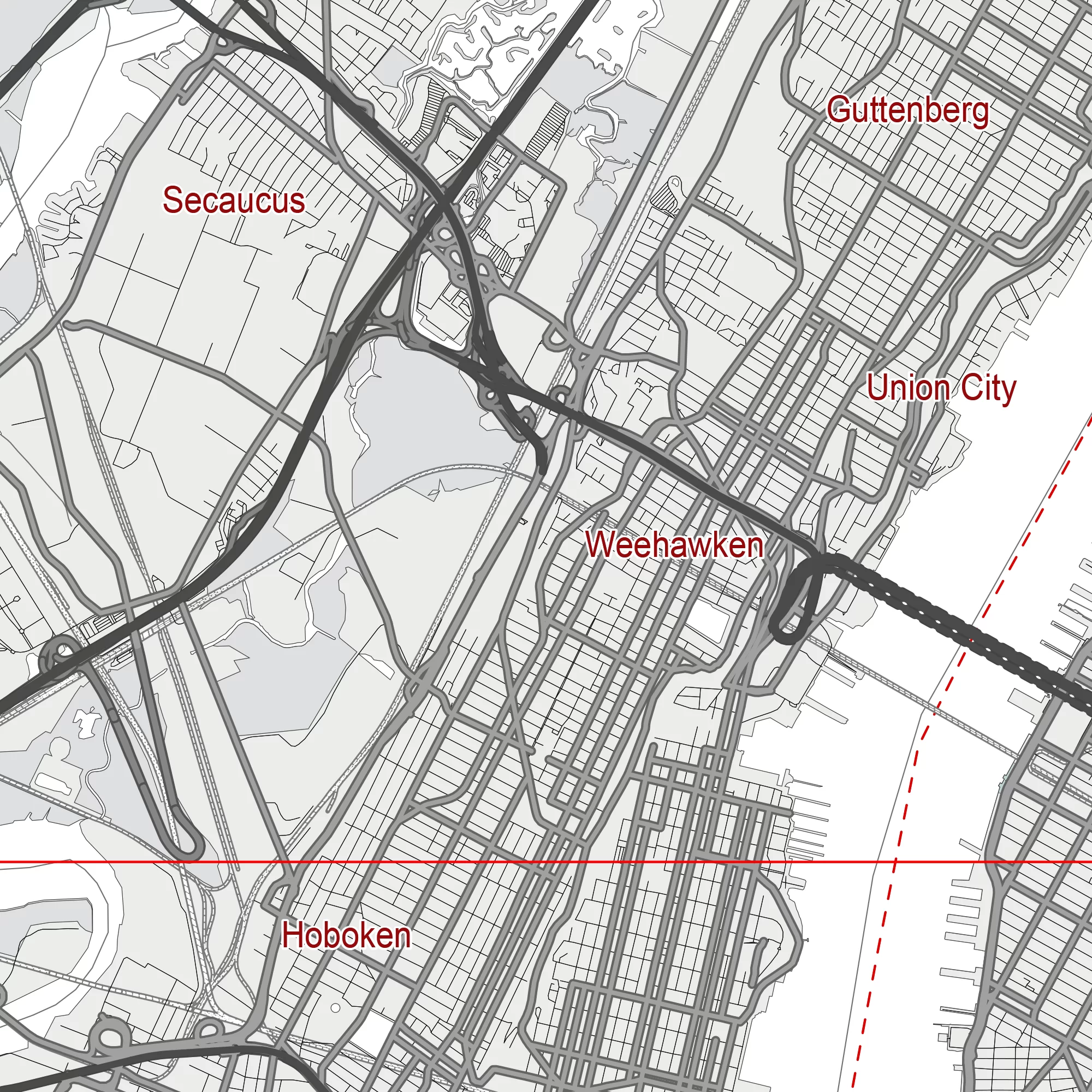 New York City US PDF Vector Map: City Plan Low Detailed (simple white) Street Map editable Adobe PDF in layers