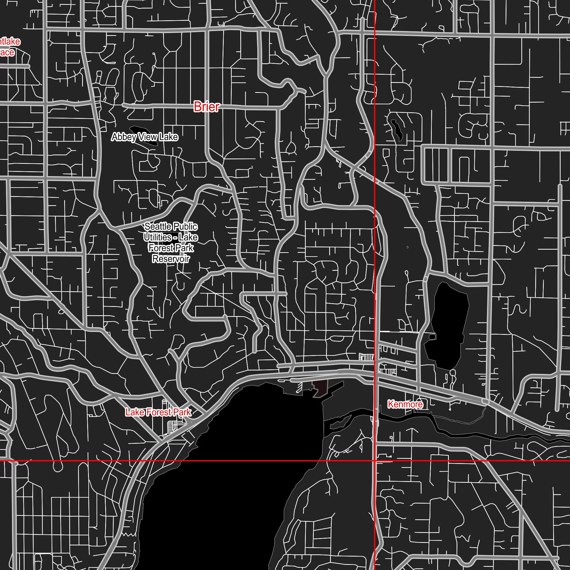 Seattle Washington US PDF Vector Map: City Plan Low Detailed (simple BLACK & WHITE) Street Map editable Adobe PDF in layers