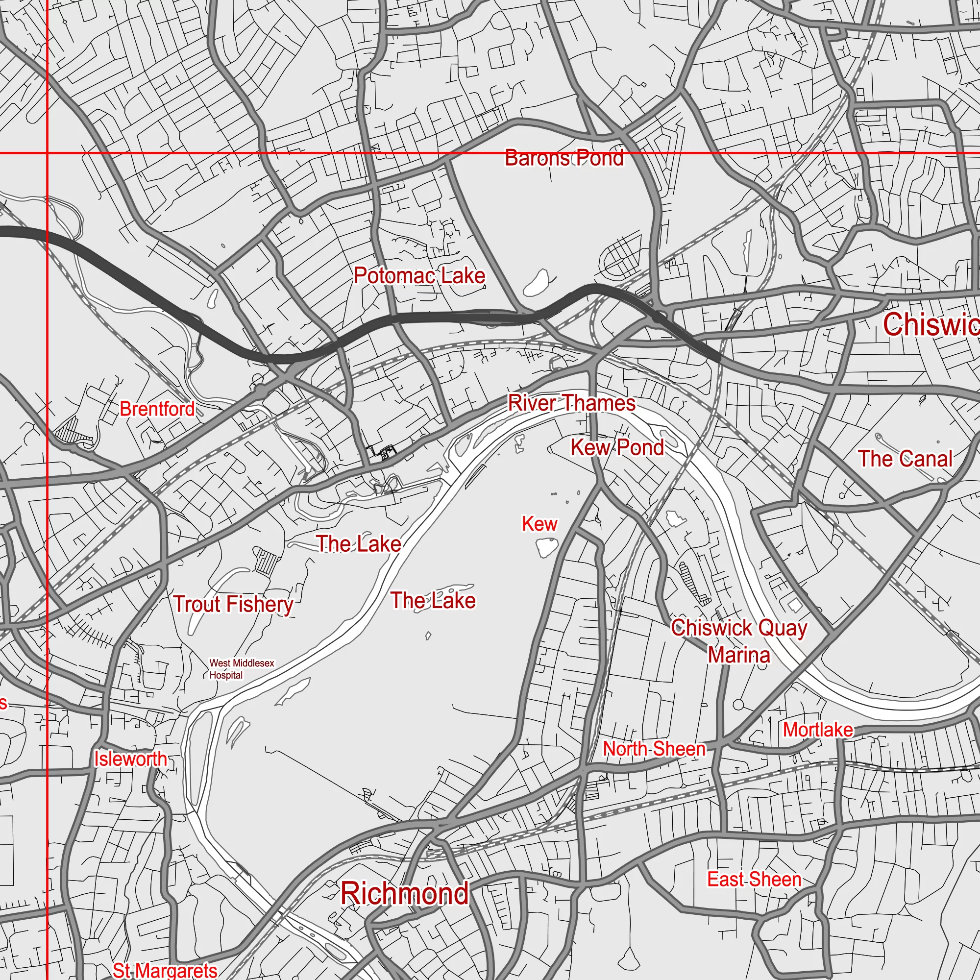 London UK Greater Map Vector City Plan Low Detailed (simple white) Street Map editable Adobe Illustrator in layers