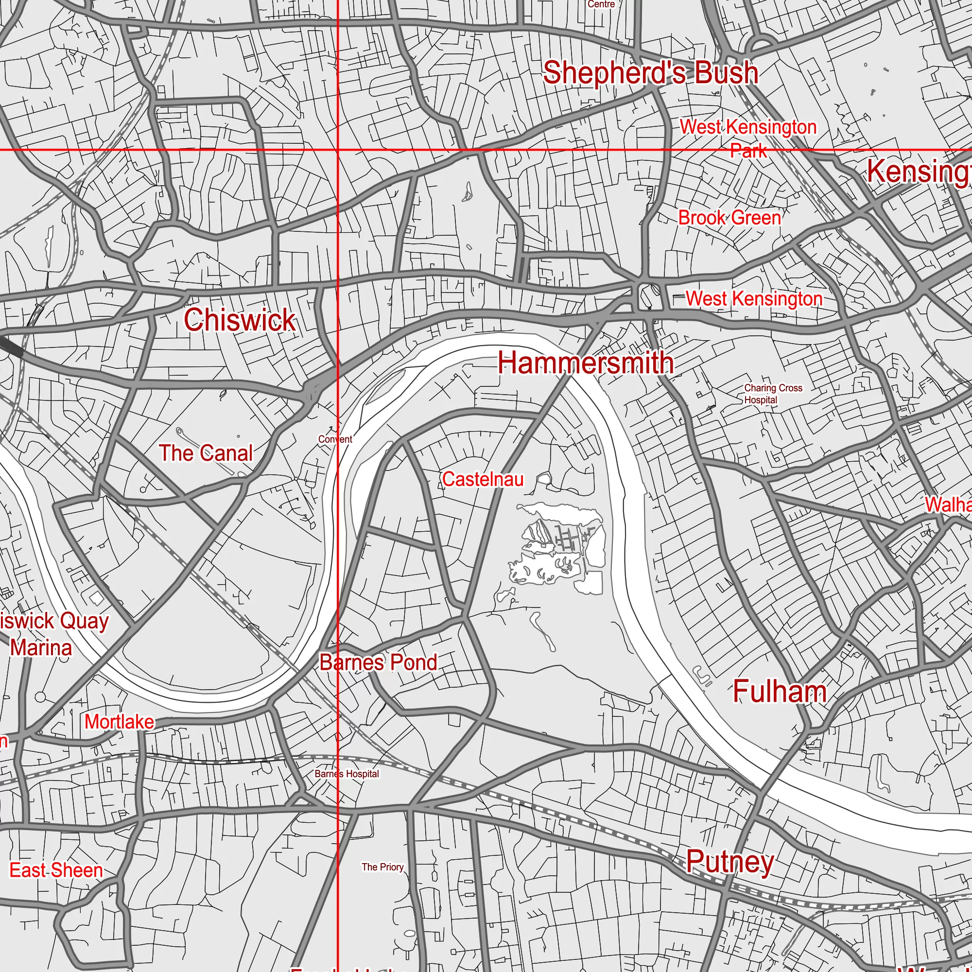 London UK Greater Map Vector City Plan Low Detailed (simple white) Street Map editable Adobe Illustrator in layers