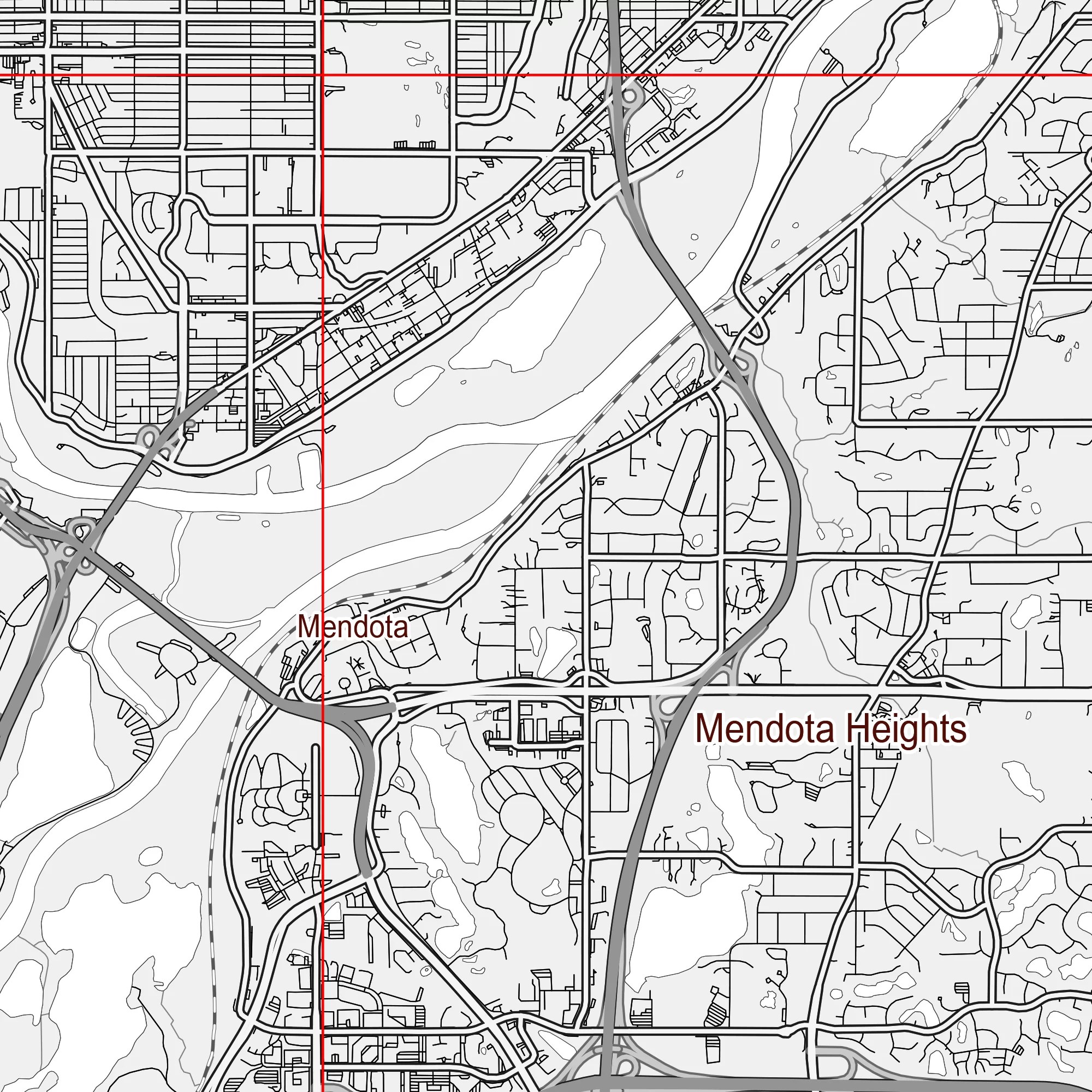 Minneapolis Sent Paul Minnesota US PDF Vector Map: City Plan Low Detailed (simple white) Street Map editable Adobe PDF in layers
