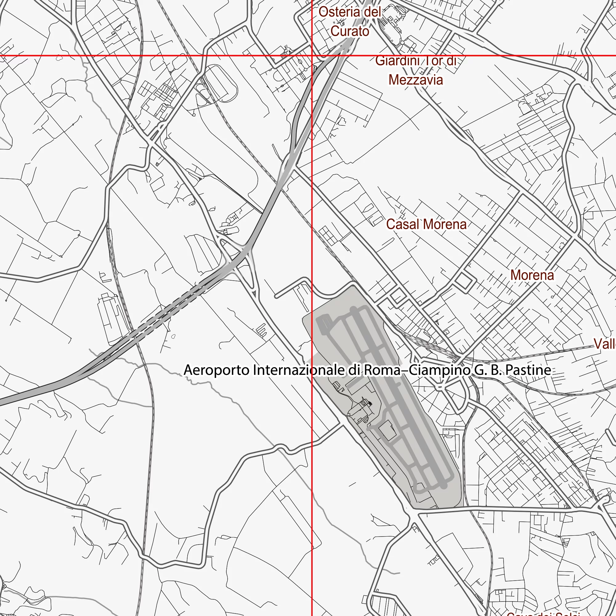 Roma Italy PDF Vector Map: City Plan Low Detailed (simple white) Street Map editable Adobe PDF in layers