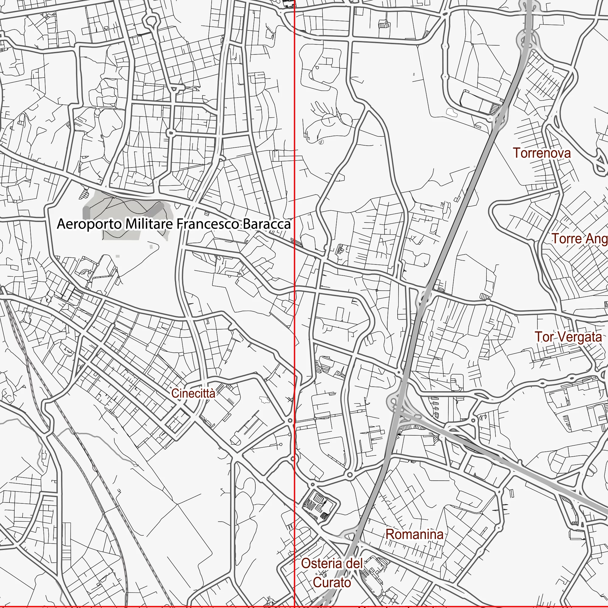 Roma Italy PDF Vector Map: City Plan Low Detailed (simple white) Street Map editable Adobe PDF in layers