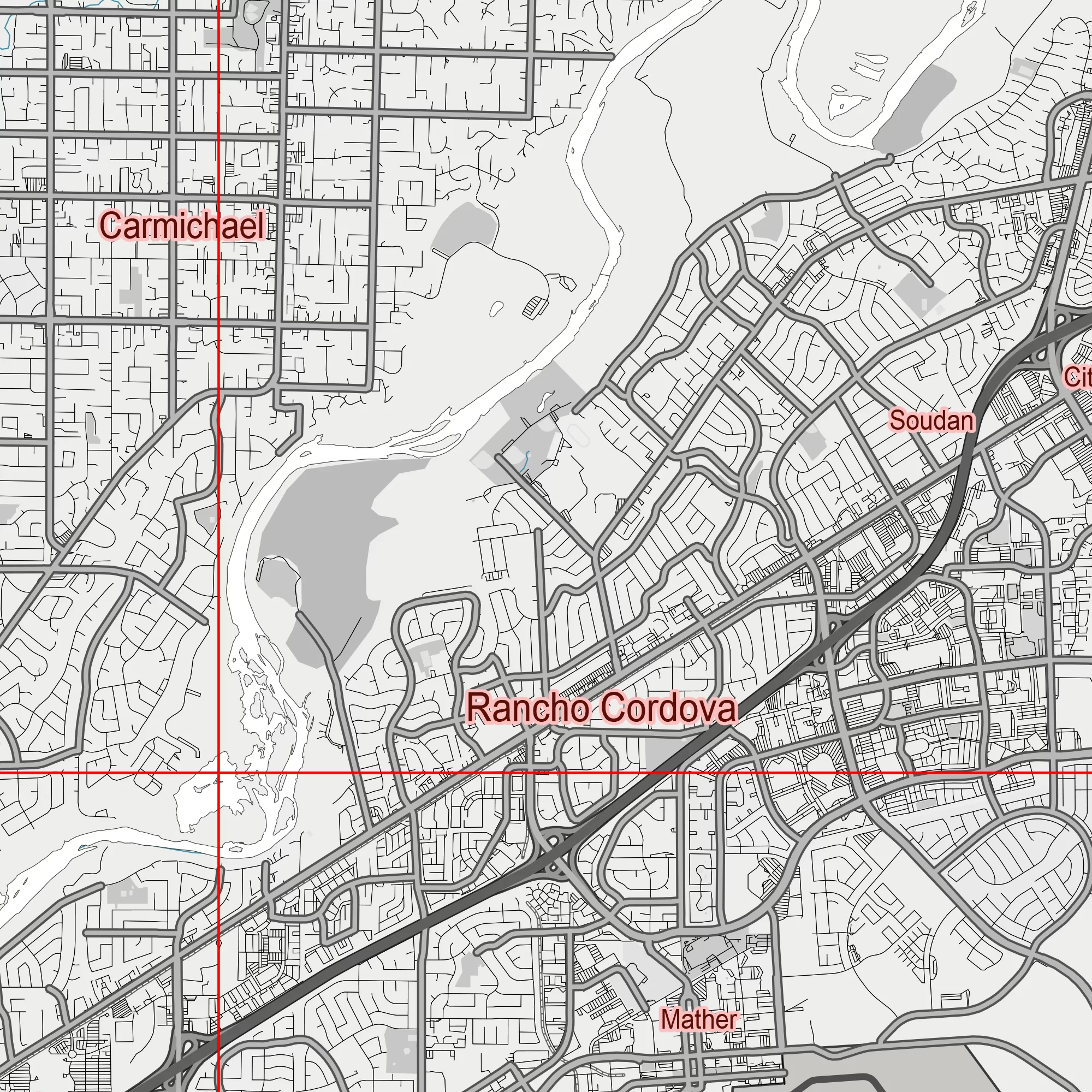 Sacramento California US Map Vector City Plan Low Detailed (simple white) Street Map editable Adobe Illustrator in layers