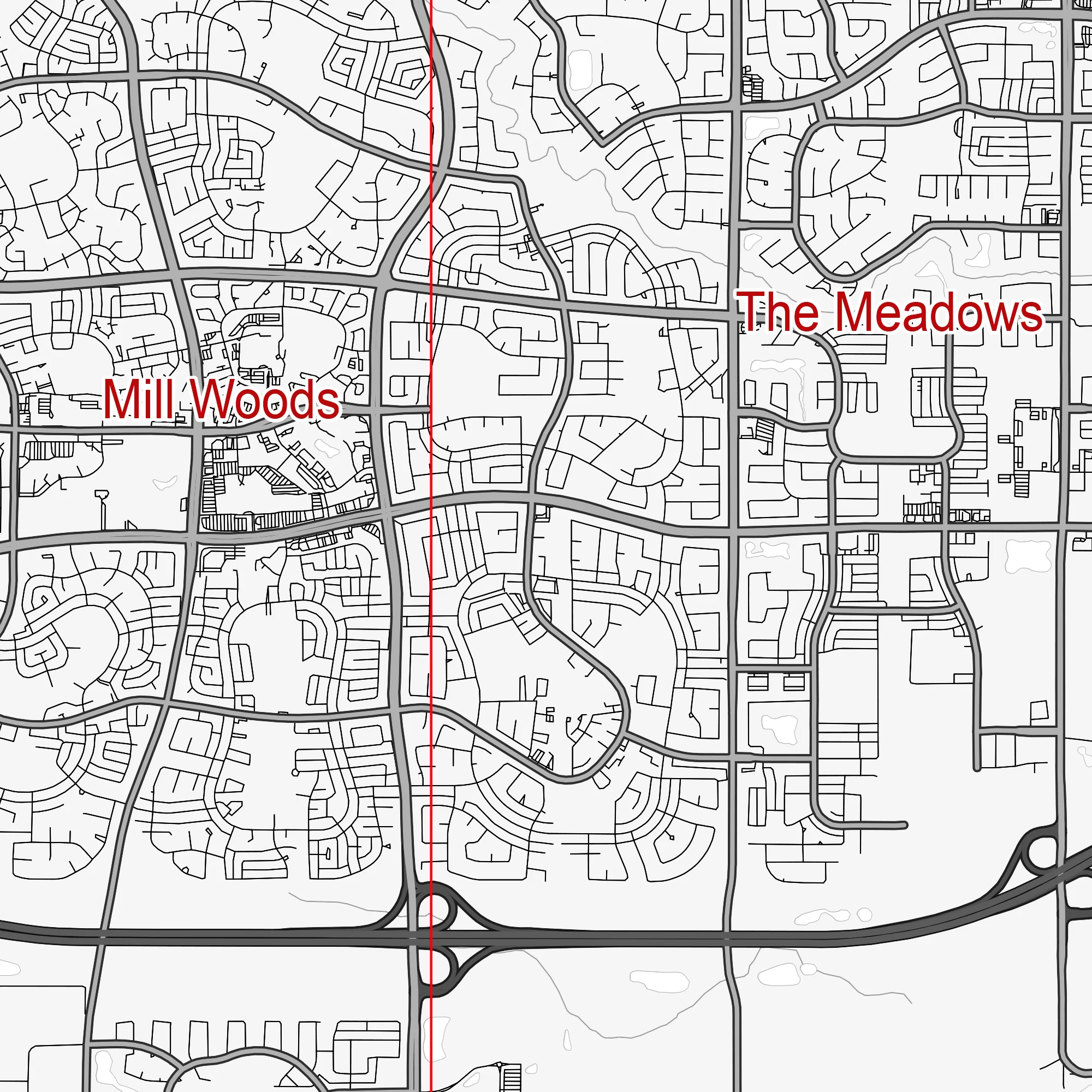 Edmonton Canada Map Vector City Plan Low Detailed (simple white) Street Map editable Adobe Illustrator in layers