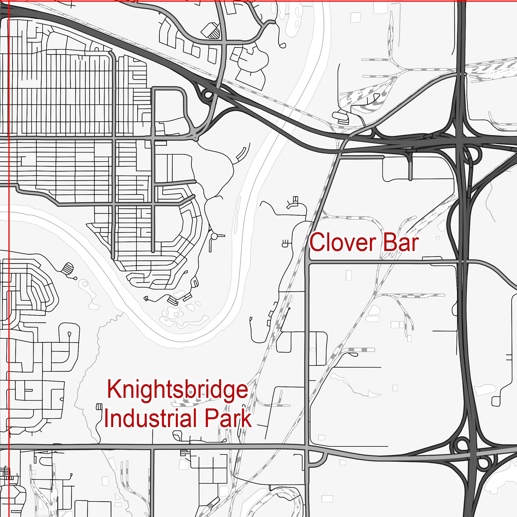 Edmonton Canada Map Vector City Plan Low Detailed (simple white) Street Map editable Adobe Illustrator in layers
