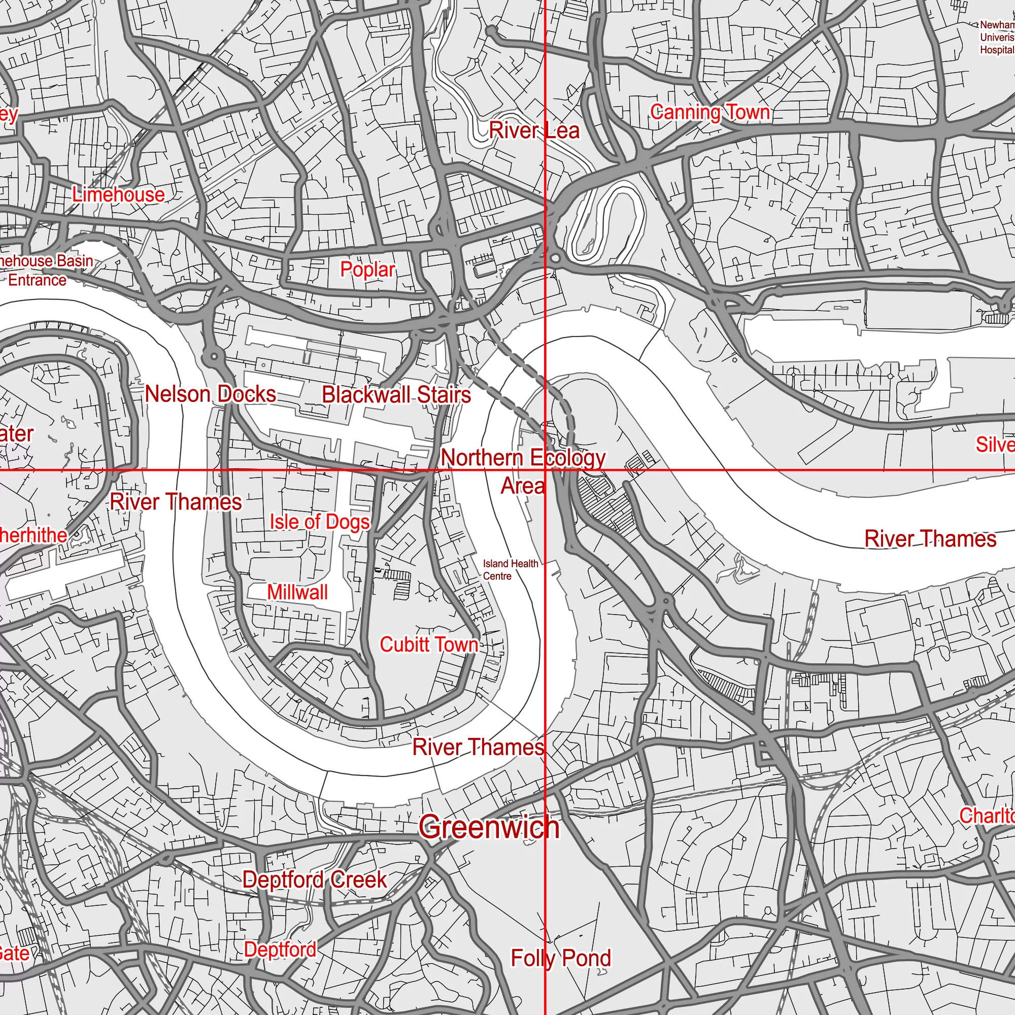 London UK Greater Map Vector City Plan Low Detailed (simple white) Street Map editable Adobe Illustrator in layers