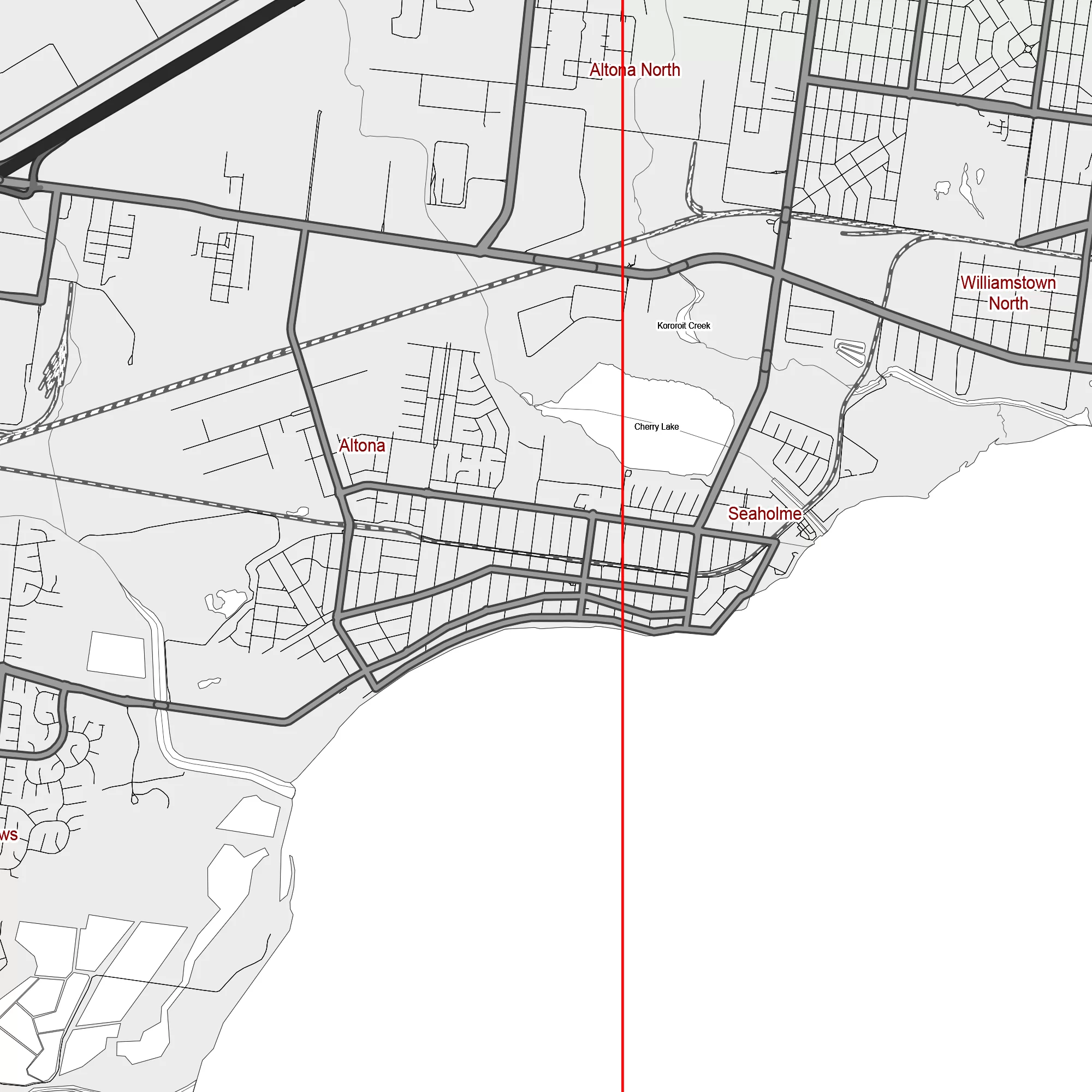 Melbourne Australia Map Vector City Plan Low Detailed (simple white) Street Map editable Adobe Illustrator in layers