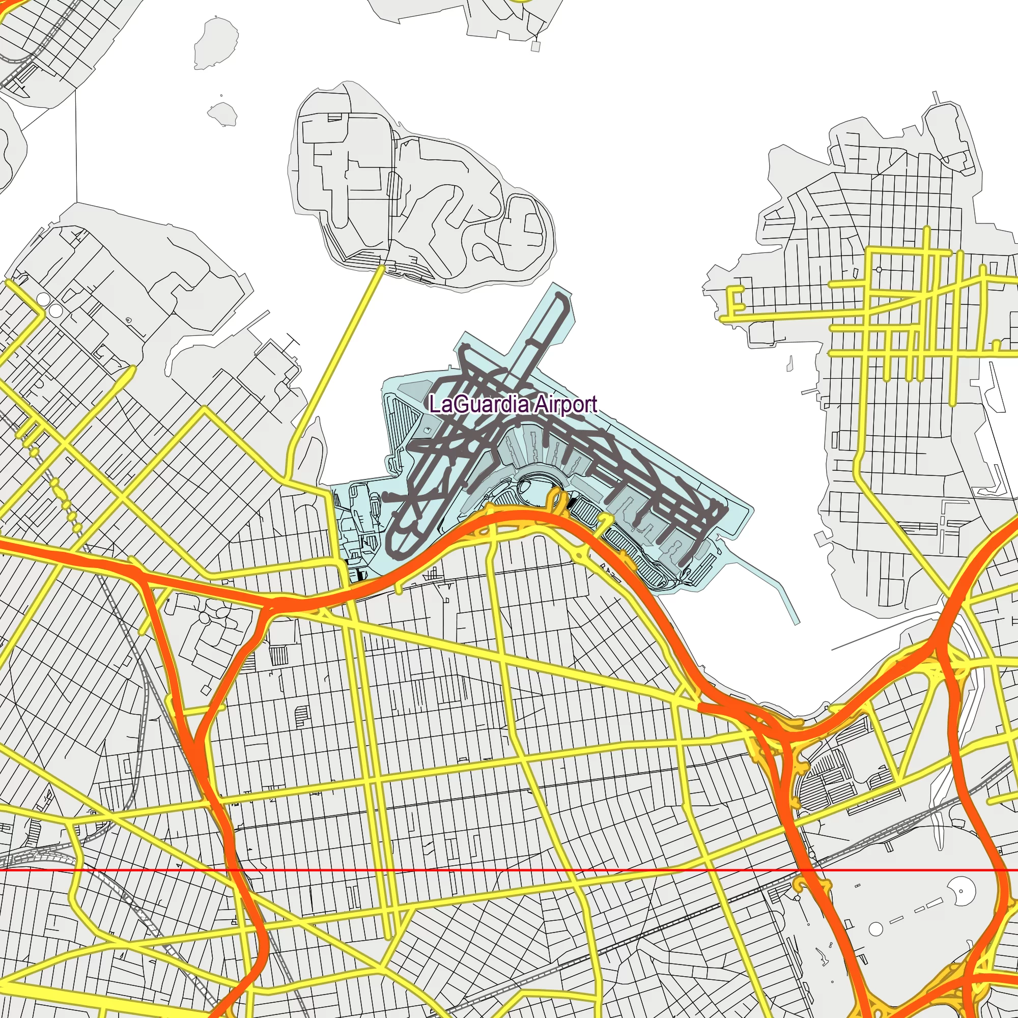 New York City US PDF Vector Map: City Plan Low Detailed (simple white + colors) Street Map editable Adobe PDF in layers
