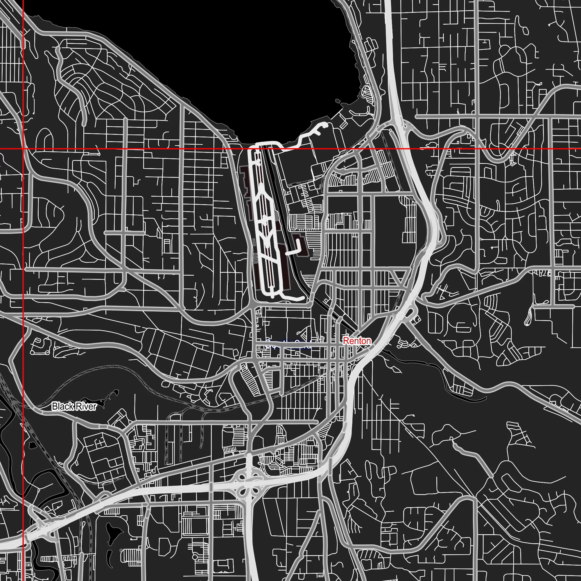 Seattle Washington US PDF Vector Map: City Plan Low Detailed (simple BLACK & WHITE) Street Map editable Adobe PDF in layers