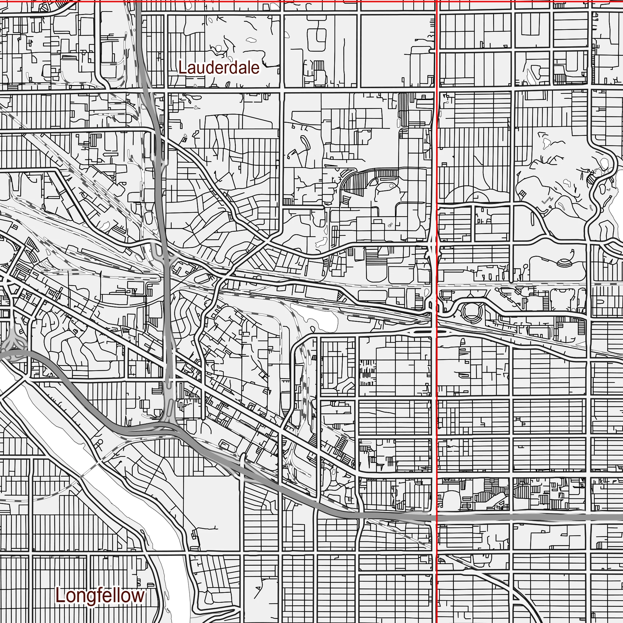 Minneapolis Sent Paul Minnesota US PDF Vector Map: City Plan Low Detailed (simple white) Street Map editable Adobe PDF in layers