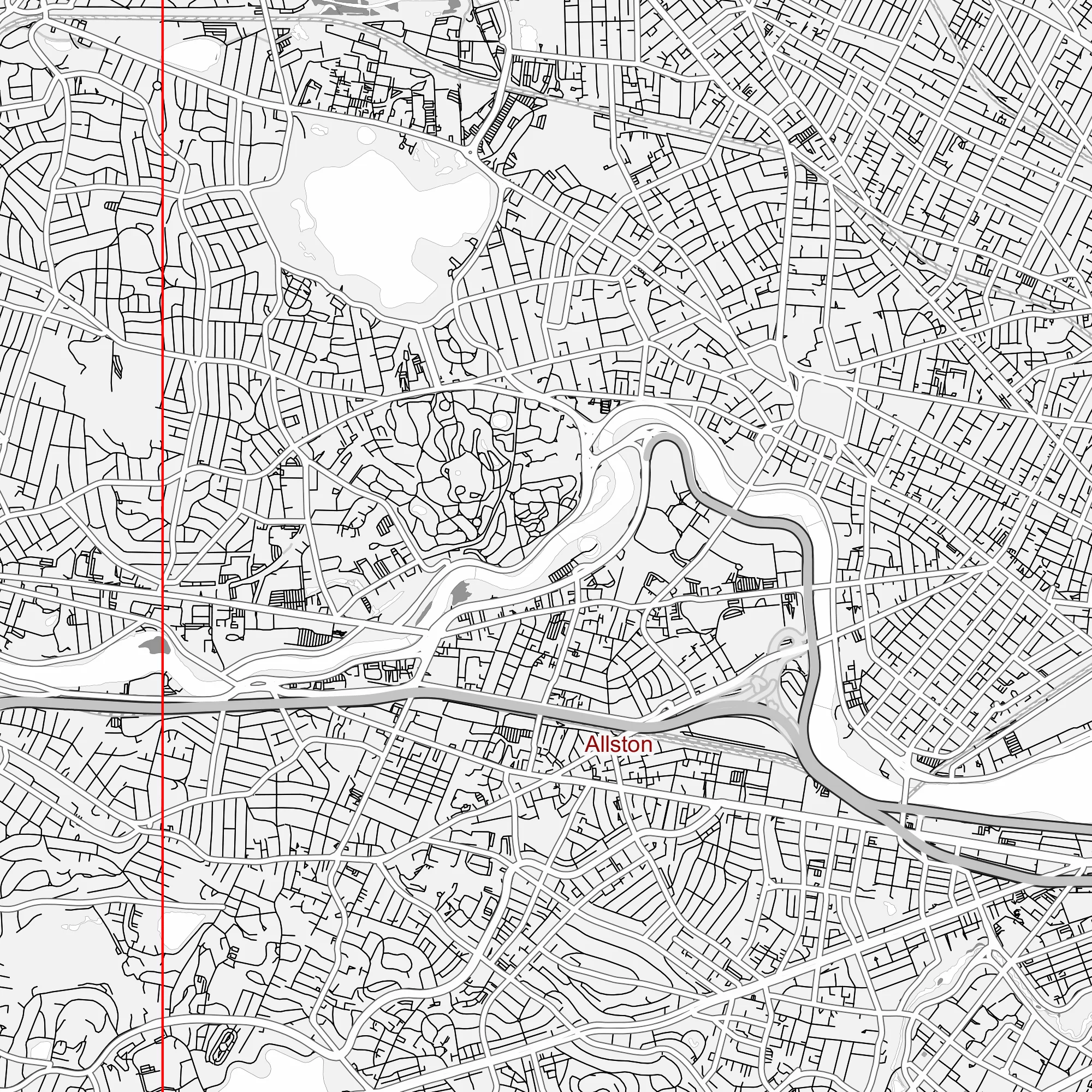 Boston Massachusetts US PDF Vector Map: City Plan Low Detailed (simple white) Street Map editable Adobe PDF in layers
