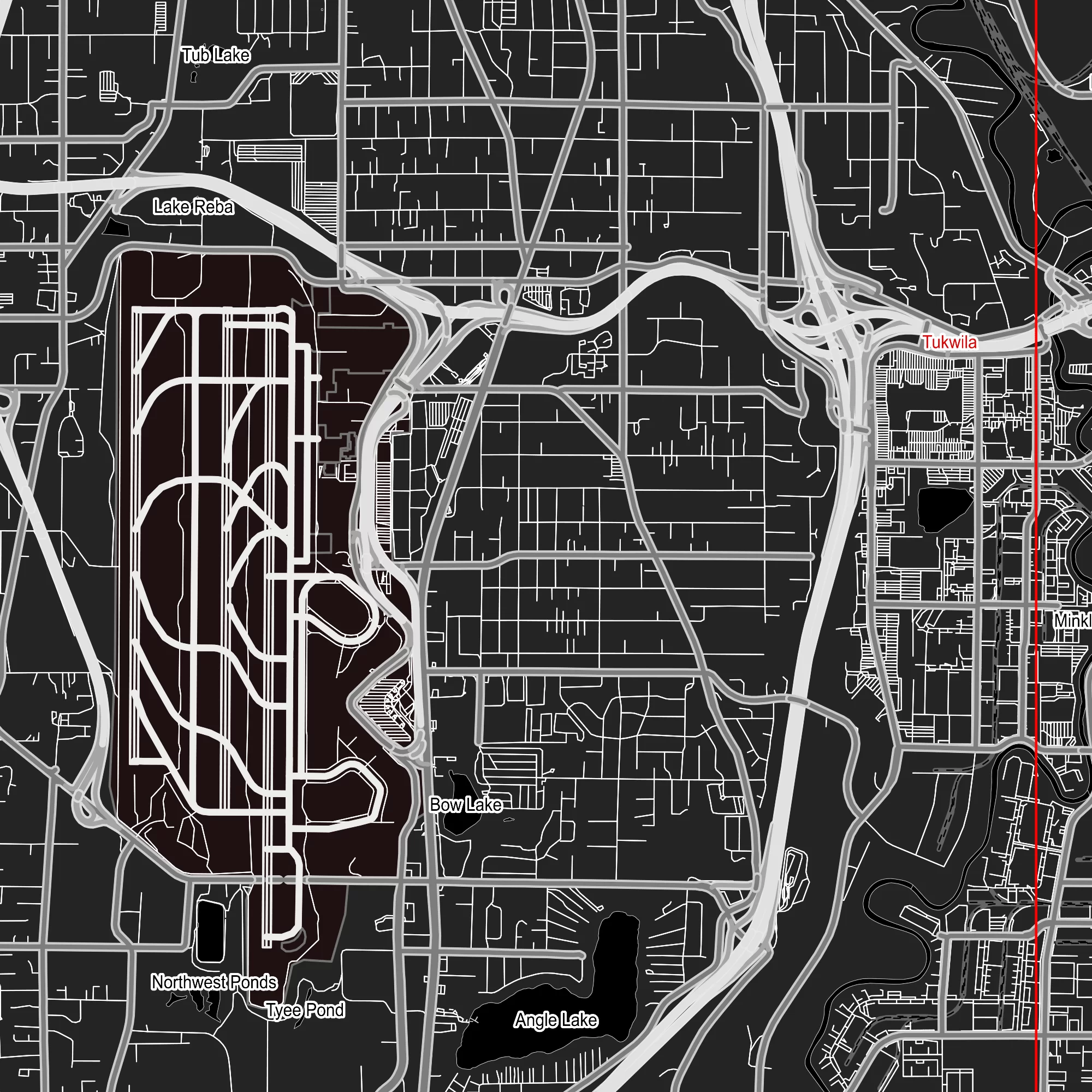 Seattle Washington US PDF Vector Map: City Plan Low Detailed (simple BLACK & WHITE) Street Map editable Adobe PDF in layers