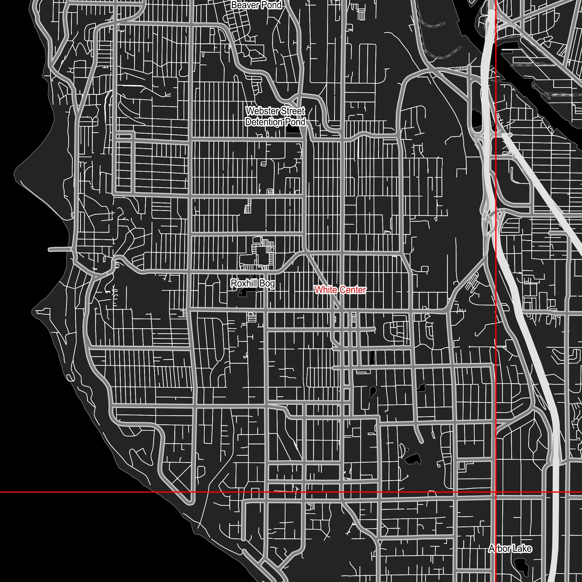 Seattle Washington US PDF Vector Map: City Plan Low Detailed (simple BLACK & WHITE) Street Map editable Adobe PDF in layers