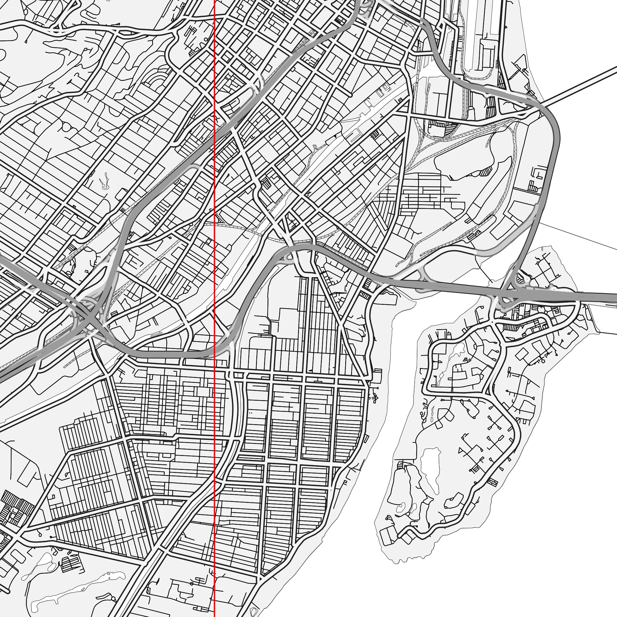 Montreal Quebec Canada PDF Vector Map: City Plan Low Detailed (simple white) Street Map editable Adobe PDF in layers