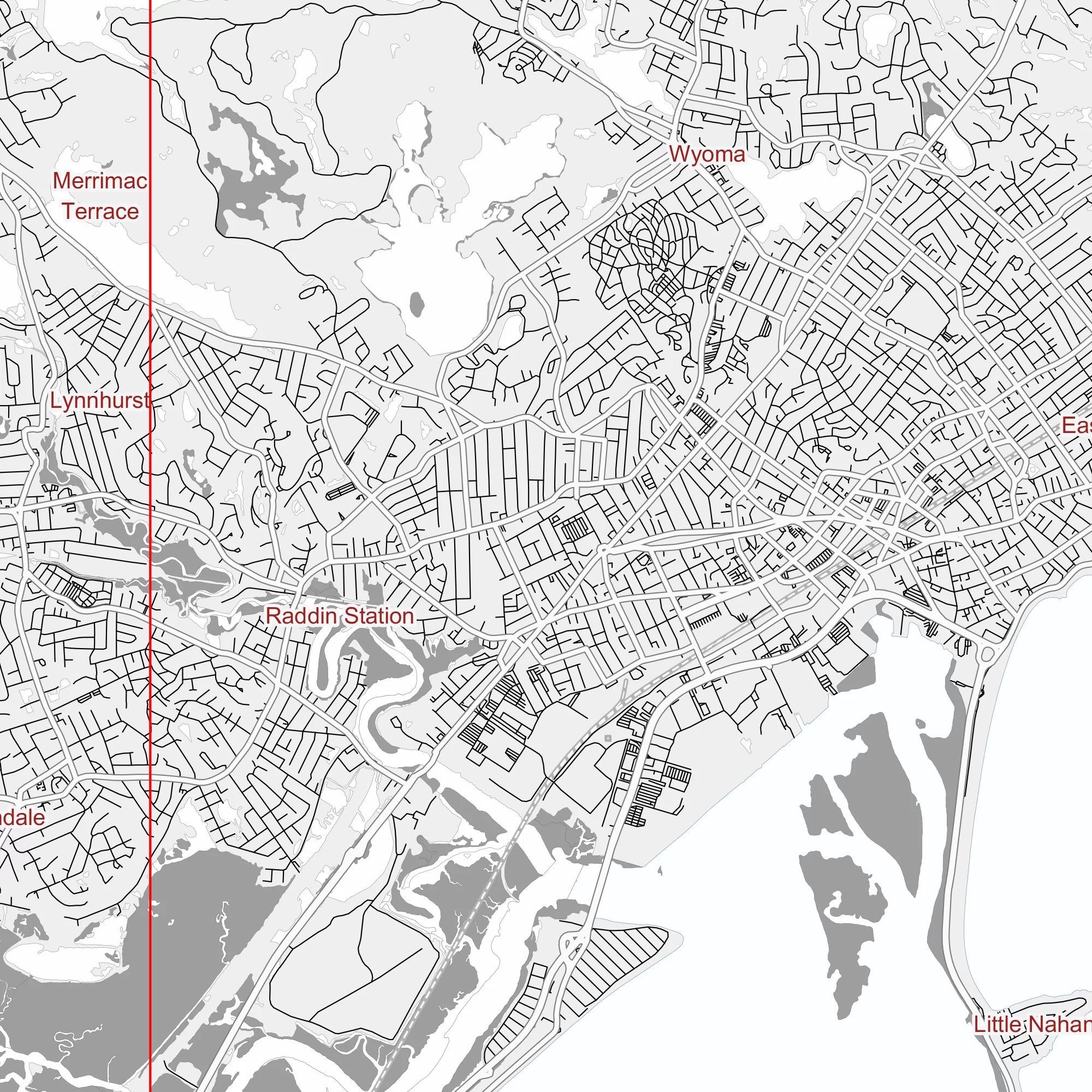 Boston Massachusetts US PDF Vector Map: City Plan Low Detailed (simple white) Street Map editable Adobe PDF in layers