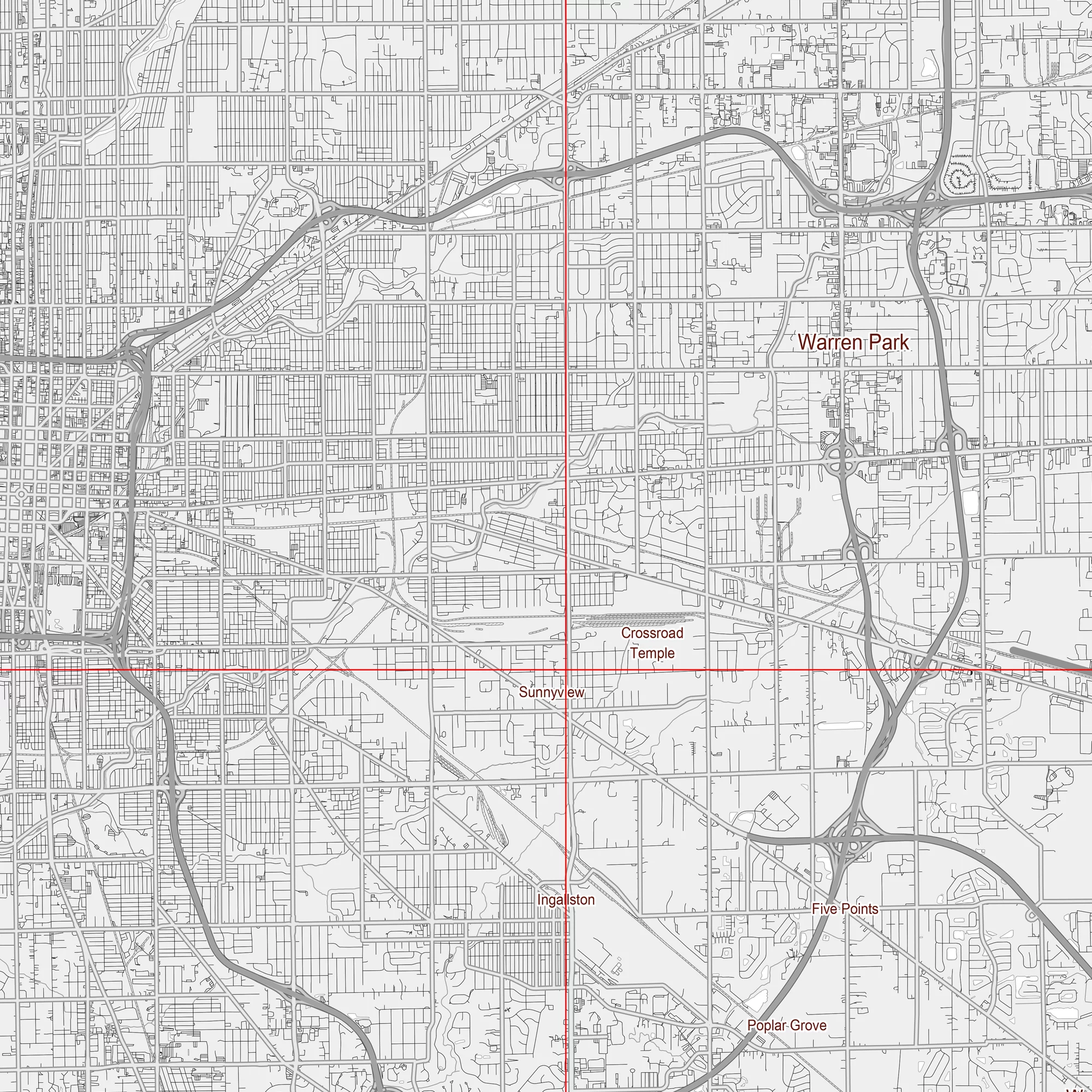 Indianapolis Indiana US Map Vector City Plan Low Detailed (simple white) Street Map editable Adobe Illustrator in layers