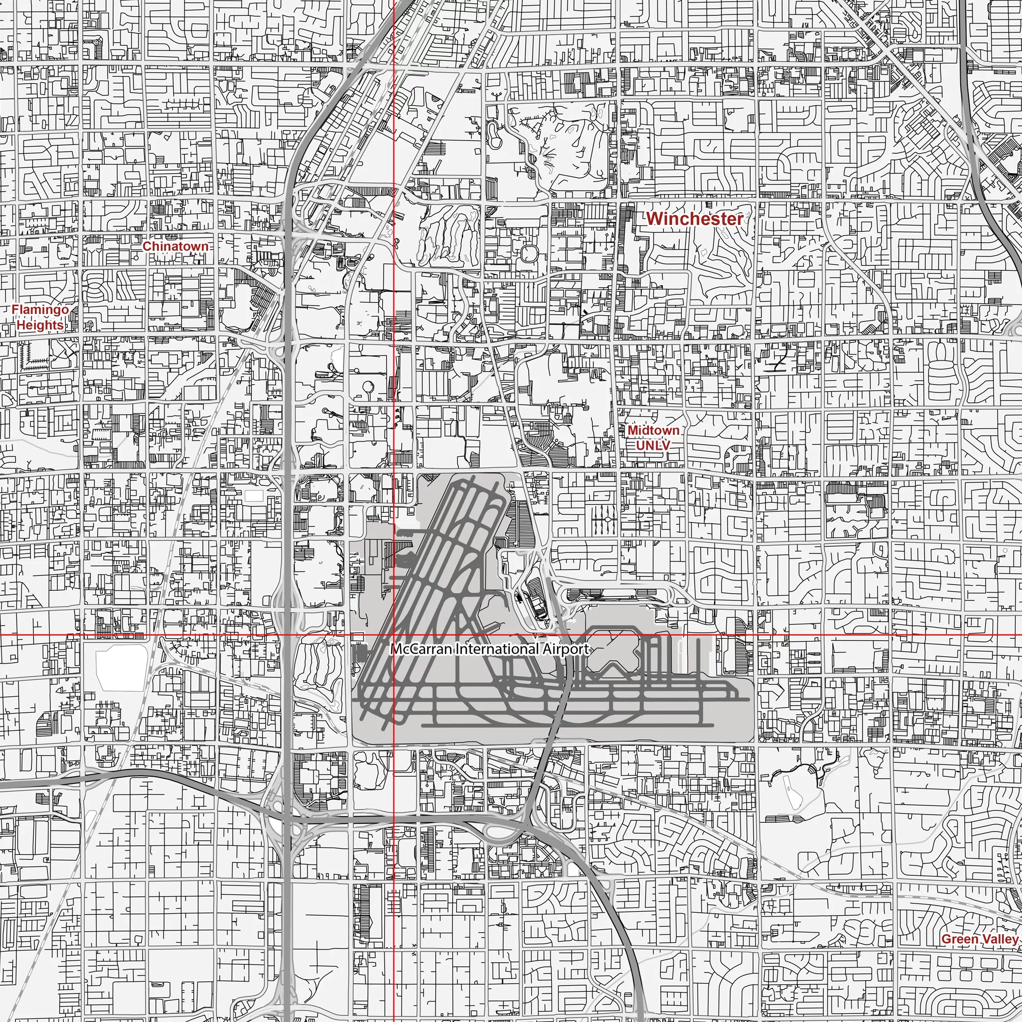 Las Vegas Nevada US Map Vector City Plan Low Detailed (simple white) Street Map editable Adobe Illustrator in layers