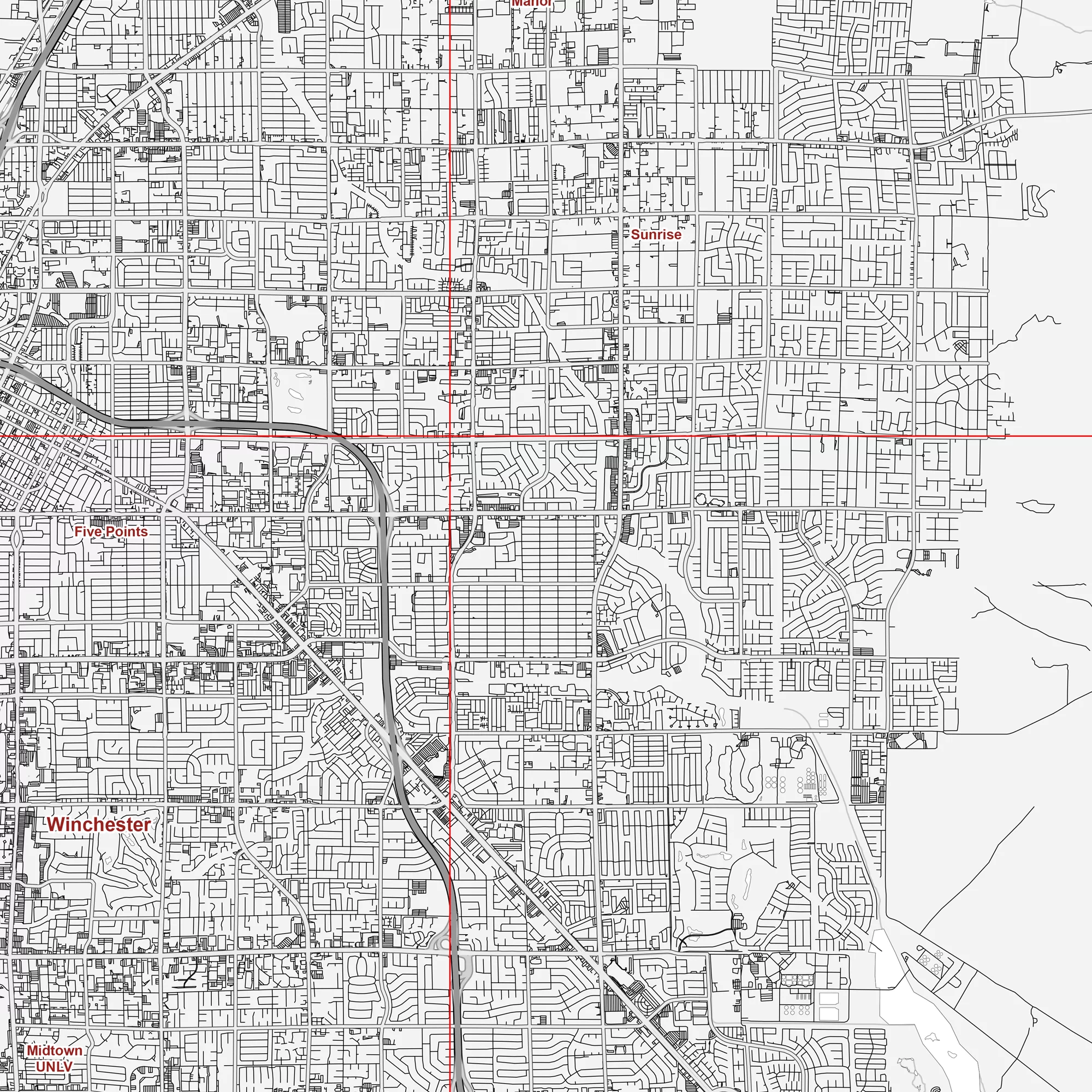 Las Vegas Nevada US Map Vector City Plan Low Detailed (simple white) Street Map editable Adobe Illustrator in layers