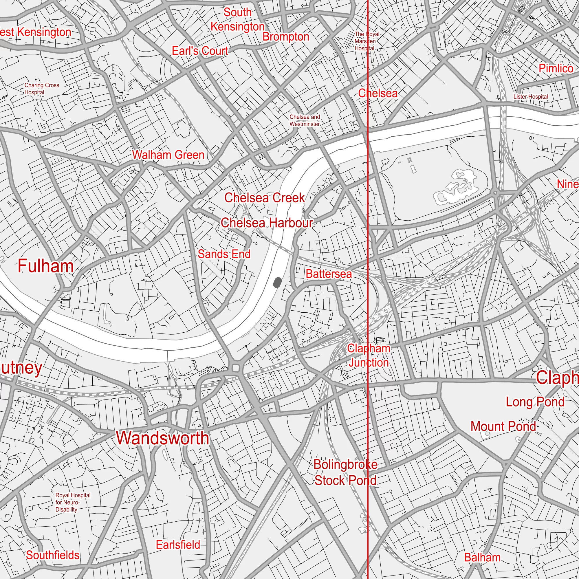 London UK Greater Map Vector City Plan Low Detailed (simple white) Street Map editable Adobe Illustrator in layers
