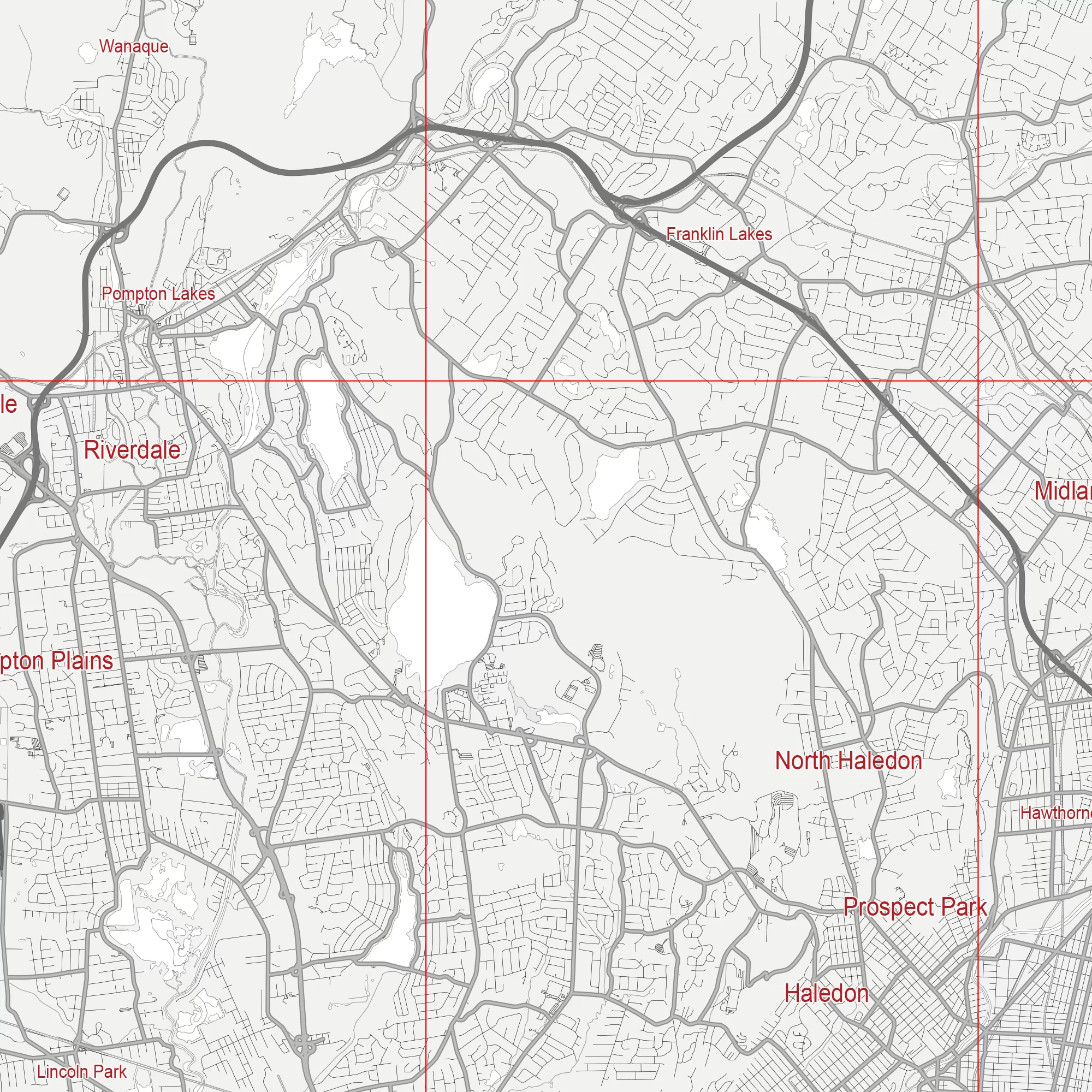 New York City US PDF Vector Map: City Plan Low Detailed (simple white) Street Map editable Adobe PDF in layers