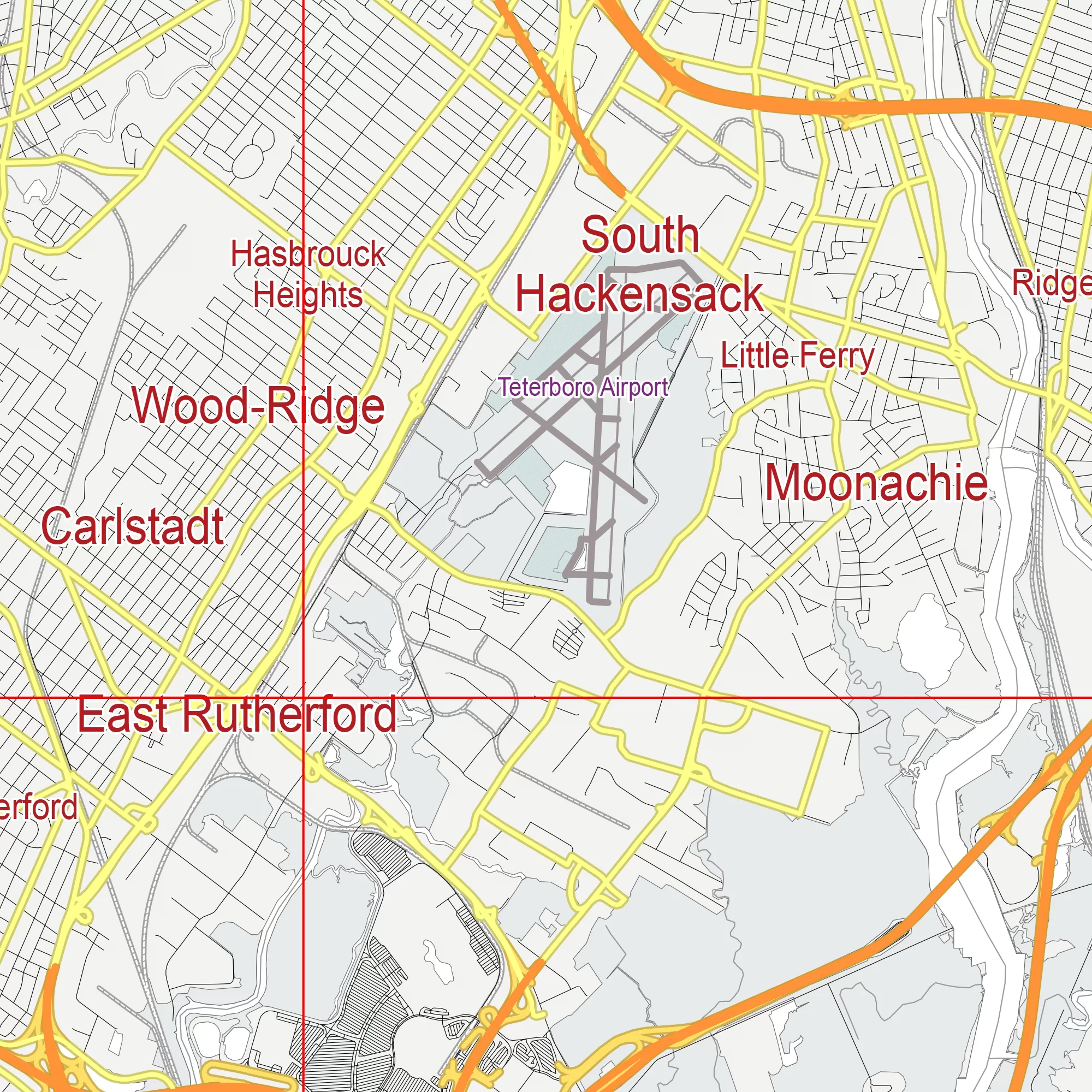 New York City US PDF Vector Map: City Plan Low Detailed (simple white + colors) Street Map editable Adobe PDF in layers