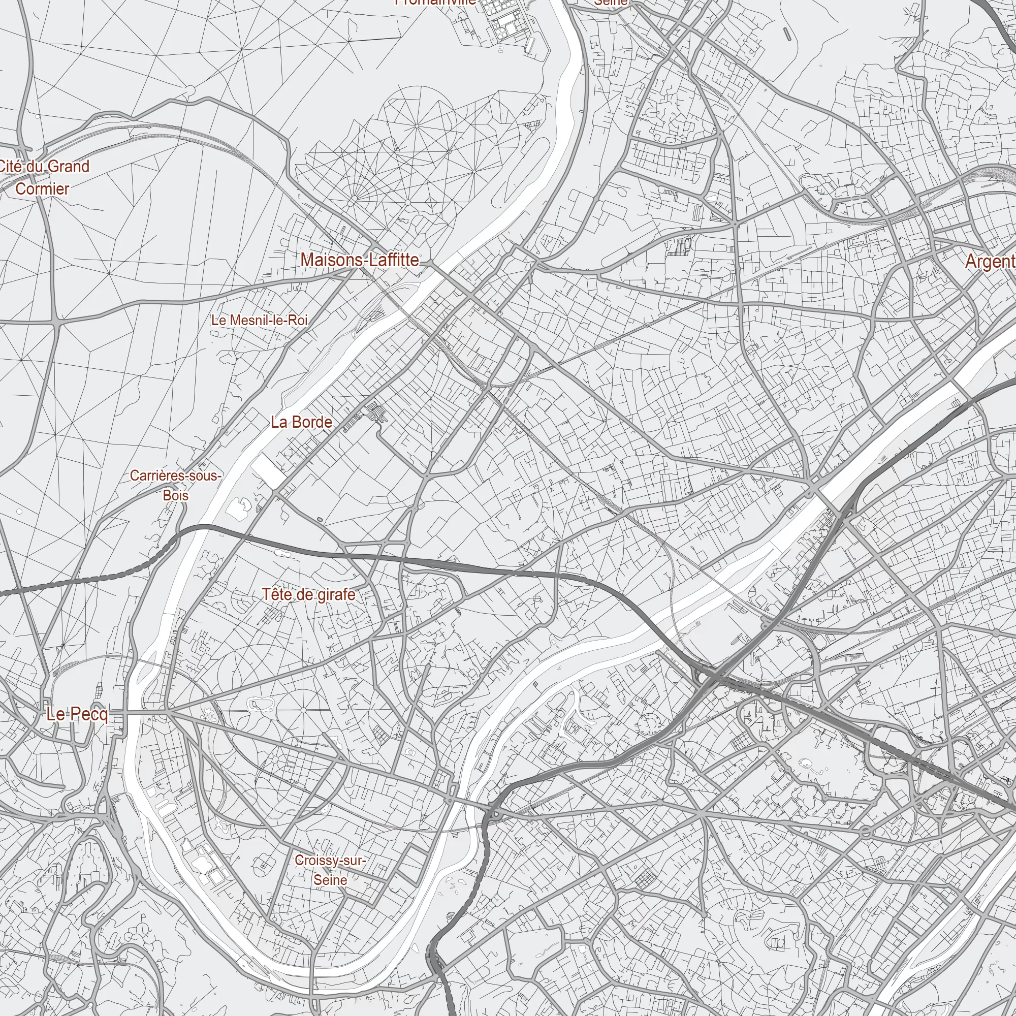 Paris France Map Vector City Plan Low Detailed (simple white) Street Map editable Adobe Illustrator in layers