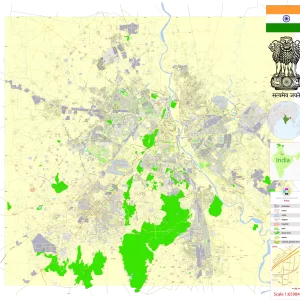 Delhi India editable layered PDF Vector Map Delhi India editable layered PDF Vector Map