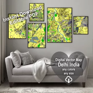 Delhi India editable layered PDF Vector Map Delhi India editable layered PDF Vector Map