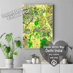 Delhi India editable layered PDF Vector Map Delhi India editable layered PDF Vector Map