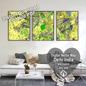 Delhi India editable layered PDF Vector Map Delhi India editable layered PDF Vector Map