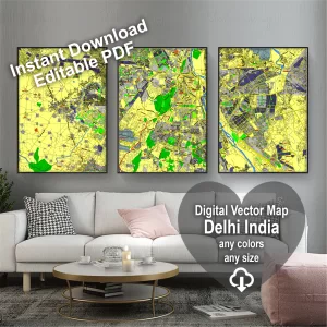 Delhi India editable layered PDF Vector Map Delhi India editable layered PDF Vector Map
