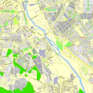 Delhi India editable layered PDF Vector Map Delhi India editable layered PDF Vector Map