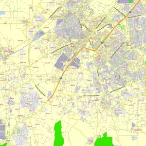 Delhi India editable layered PDF Vector Map Delhi India editable layered PDF Vector Map