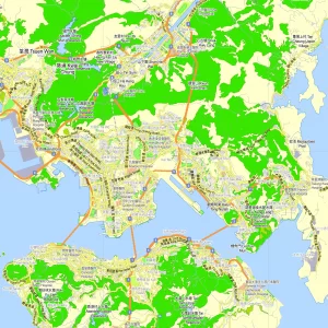 Hong Kong Shenzhen China editable layered PDF Vector Map