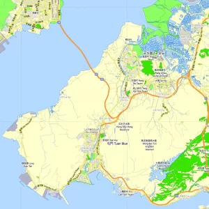 Hong Kong Shenzhen China editable layered PDF Vector Map