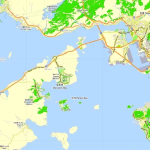 Hong Kong Shenzhen China editable layered PDF Vector Map