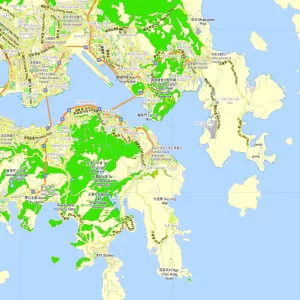 Hong Kong Shenzhen China editable layered PDF Vector Map