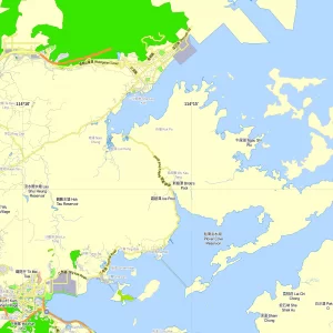 Hong Kong Shenzhen China editable layered PDF Vector Map