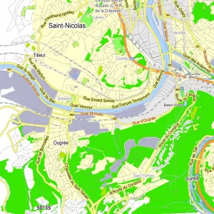 Liege Belgium editable layered PDF Vector Map