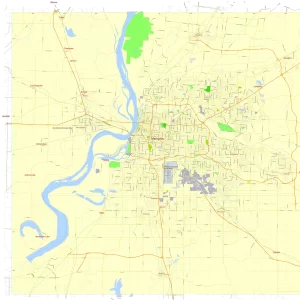 Memphis Tennessee US editable layered PDF Vector Map