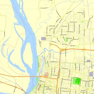 Memphis Tennessee US editable layered PDF Vector Map