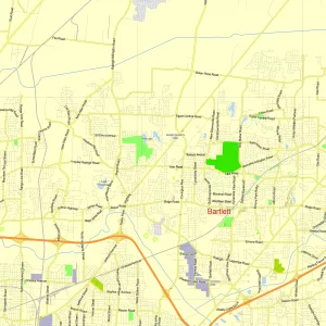 Memphis Tennessee US editable layered PDF Vector Map